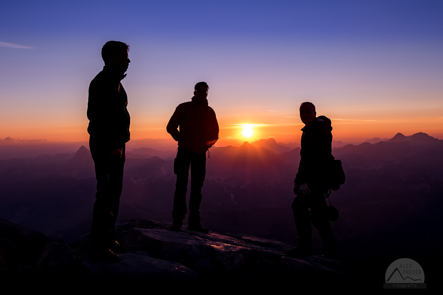 Sonnenaufgang auf dem Piz Boe